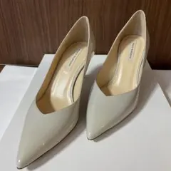 美品　ファビオルスコーニ　22cm エナメルパンプス　グレー