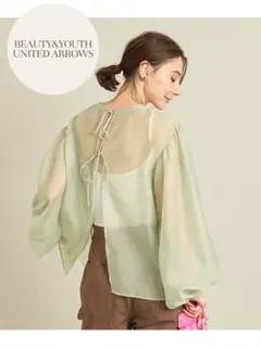 極美品 BY ボリュームスリーブシアーブラウス -2WAY/ウォッシャブル- ∴