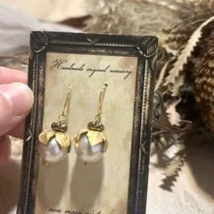 ヴィンテージピアス　パール