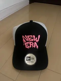 NEW ERA ドリップロゴ メッシュキャップ ブラック×ホワイト