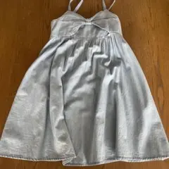 ノースリーブリボン付きワンピース ライトブルー