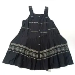 い*く様 センソユニコ t.b ワンピース ノースリーブ 刺繍デザイン ブラック