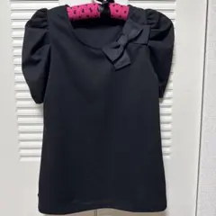 【未使用】&LOVEアンドラブギャザー袖サテンリボンTシャツトップスのサムネイル