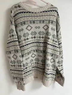 EMMA CLOTHES ニット/セーター グレー ニット その他総柄 長…