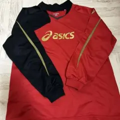 asics 赤黒 長袖 ウォームアップウェア 160