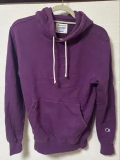 Champion パープル　フード付きパーカー M