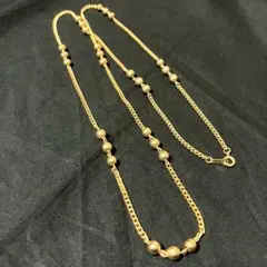 【ヴィンテージ】ゴールドカラー　ロングネックレス　90㎝