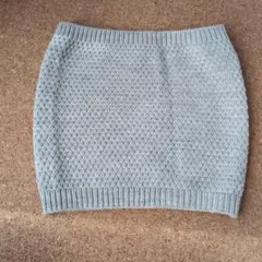 H＆М　キッズグレー ニット ネックウォーマー 編み目模様