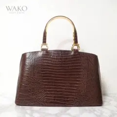 WAKO 銀座和光/リザード 蜥蜴革/ゴールド金具/フラップ/ハンドバッグ