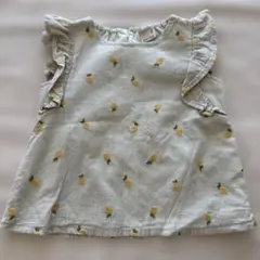 petit main レモン刺繍 トップス　緑　90