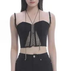 theredthread trace cross camisole black - メルカリ