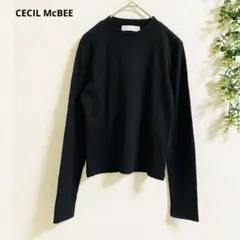 セシルマクビー カットソー トップス M 黒　長袖　シンプル　着回し力抜群　✨のサムネイル