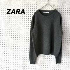 ZARA ザラ 100%ウール クルーネックニット セーター L グレー