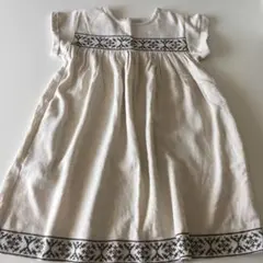 SHIPS 刺繍入り 半袖ワンピース 麻混 110cmのサムネイル