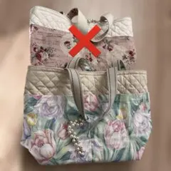 花柄キルティングトートバッグ