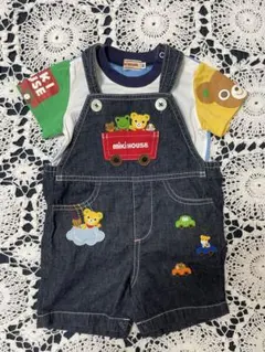 【未使用】MIKIHOUSE ミキハウス デニムオーバーオール Tシャツ セット