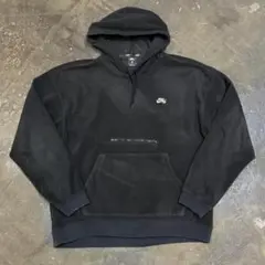 00s NIKE SB フリースプルオーバーパーカー フーディ XL ブラック
