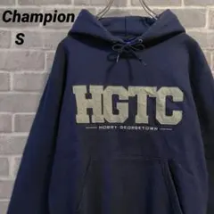 【Champion】ロゴスウェットパーカー ネイビー HGTC US古着