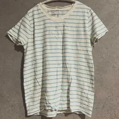 Ｊ.Crew レディース 半袖Tシャツ クルーネック 横縞 M 白 青 綿のサムネイル
