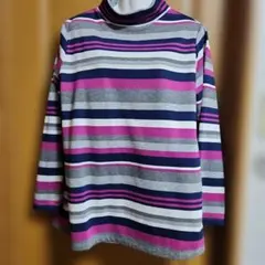 Belluna ストライプ タートルネック 長袖 トップス