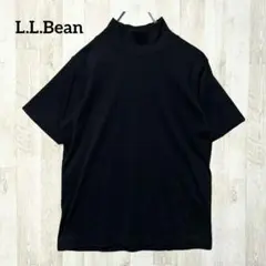 エルエルビーン 半袖Tシャツ カットソー S 黒 ブラック モックネック 綿