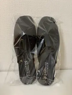 23cm フラットシューズ サンダル スリッパ 黒 授業参観 卒業式 入学式