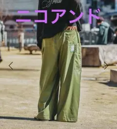 ニコアンド be with M Misayoひんやりユルパンツ 人気 カーキ - メルカリ