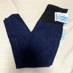 新品　360°ストレッチ　接触冷感ネイビーマタニティレギンスパンツ