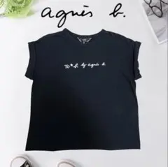 agnès b. ブラック ロゴ Tシャツ TO★b. 黒 M