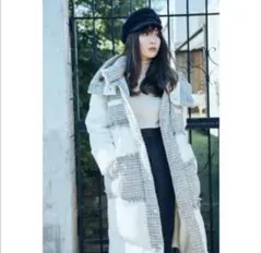 未使用品】定価6万弱Her lip to ハンガー付 ツイードダウンコート 