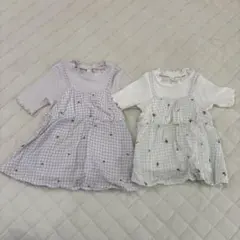 アプレレクール　ギンガムチェック柄トップス　120cm&100cm