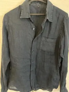 ダークグレー 長袖シャツ 胸ポケット付き Mサイズ
