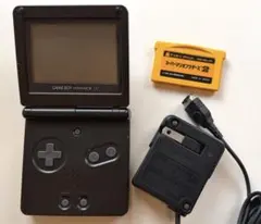ゲームボーイアドバンスSPブラック、バッテリー交換済、充電器、スーパーマリオ2付