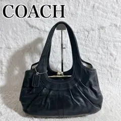 美品Coach コーチエルゴ パテントレザー プリーツサッチェル - ブラック 美品Coach コーチエルゴ パテントレザー プリーツサッチェル
