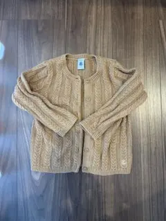PETIT BATEAU 茶色カーディガン 36m/95cm