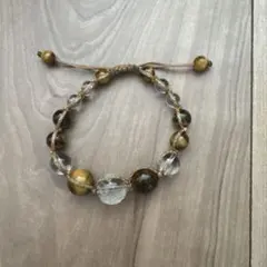 タイガーアイとクリアクォーツブレスレット