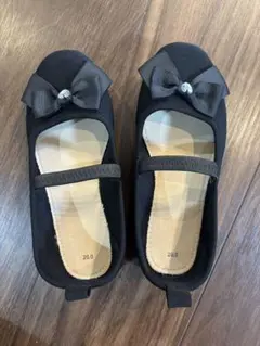 リボン付き ブラック フォーマル シューズ 20.0cm ブラック 黒