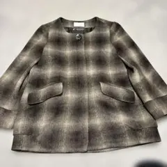 インデックス　INDEX ジャケット　ノーカラー　オンブレチェック