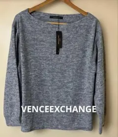 VENCEEXCHANGE グレー オフショルダー ニットセーター 長袖