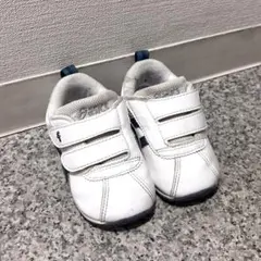 ファミリア　ASICS スニーカー 13.0cm ホワイト/ネイビー