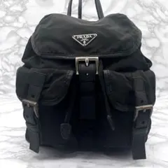 ✨極美品✨プラダ リュック バックパック 三角ロゴプレート レザー　ナイロン