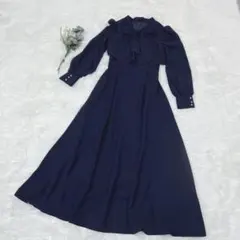 グレイル GRL リボン フレアワンピース ネイビー S [tu562]