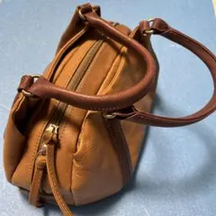 キャメル色 レザー ハンドバッグ