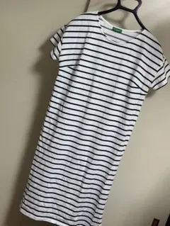 earth ボーダー スリット ワンピース