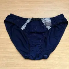 新品　ネイビー　紺　ラメ入り　トリコットショーツ　　Mのサムネイル