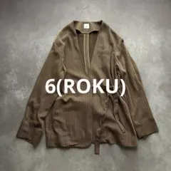 ロク ストライプノーカラージャケット カシュクール レトロ 落ち感