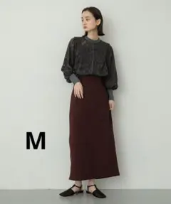 SENCE OF PLACE ストレッチサスツキハイウエストスカート BROWN