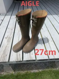 AIGLE レインブーツ レースアップ　メンズ　27cm おしゃれ長靴