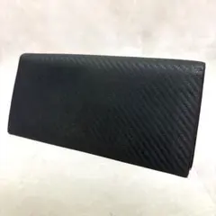 Dunhill 長財布　CHASSIS カーボン調　レザー　二つ折り　ネイビーのサムネイル