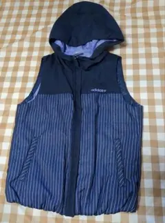 adidasアディダスレディースゴルフベストS 紺紫ライン